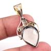 Natural Smoky Quartz 925 Solid Sterling Silver TwoTone Gift Pendant 1.50" N1f43