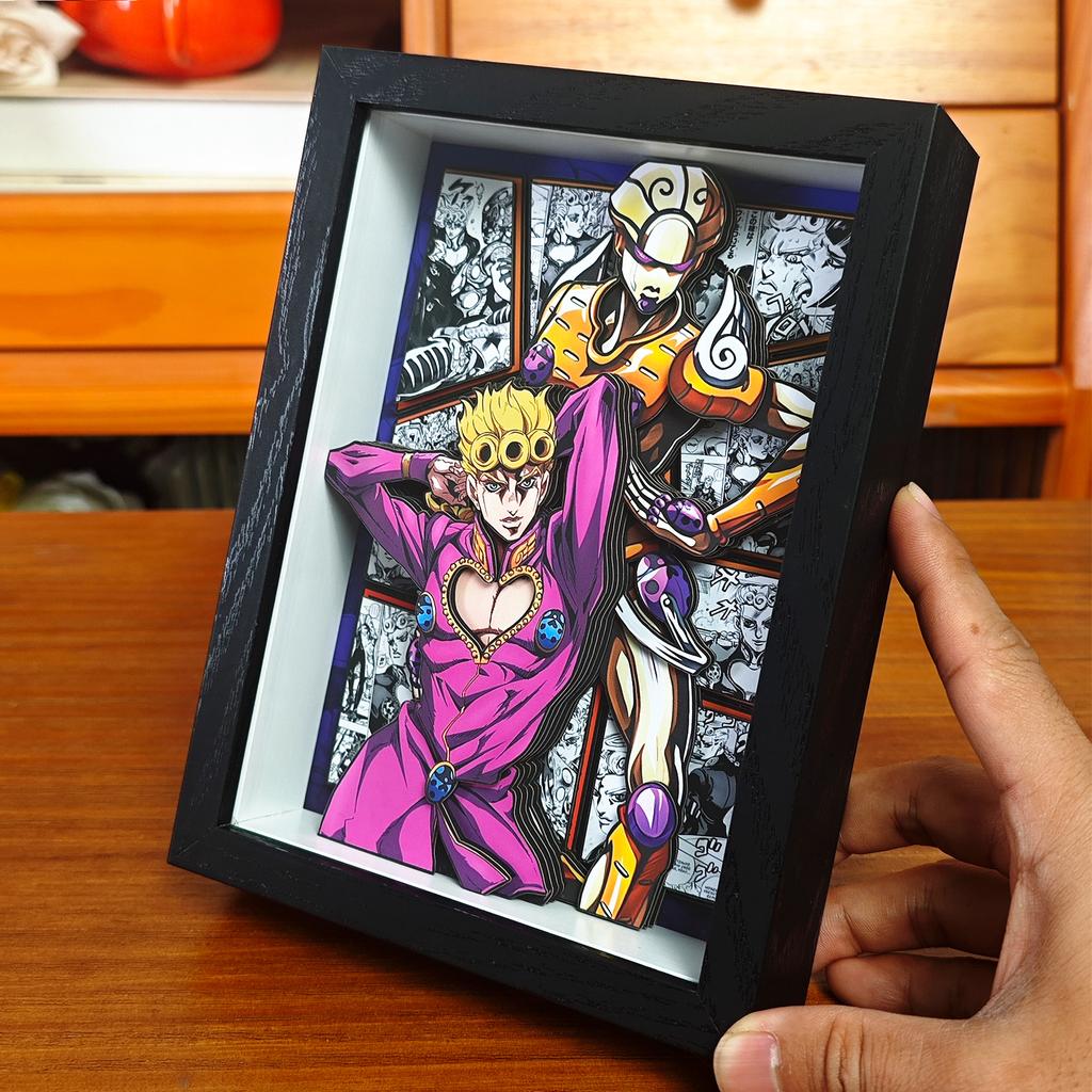 Классическое аниме JoJo's Bizarre Adventure 3D Декоративная картина Мультяшная фигурка Ручная работа Декоративная фоторамка Настольное украшение
