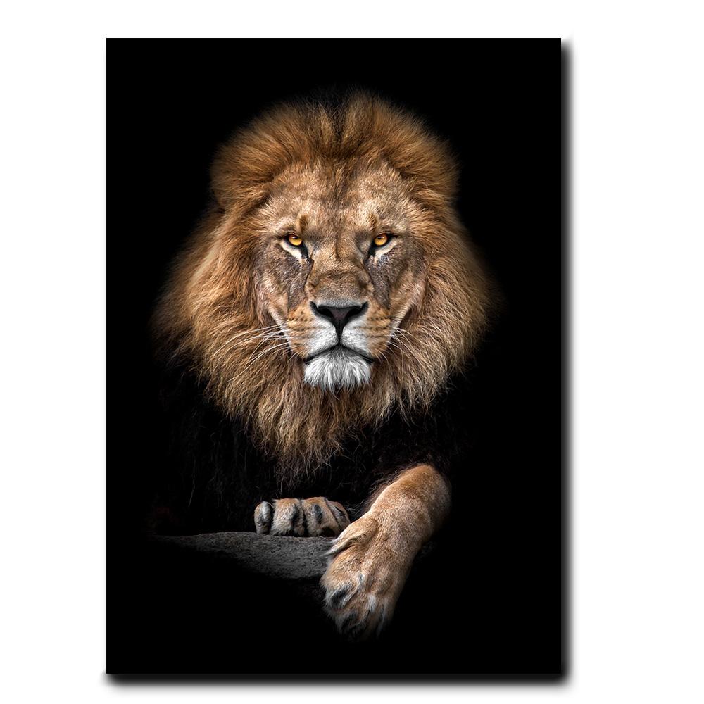 Африканский лев в темноте, настенные постеры и принты, животные, холст, картины, натюрморт, декор для дома