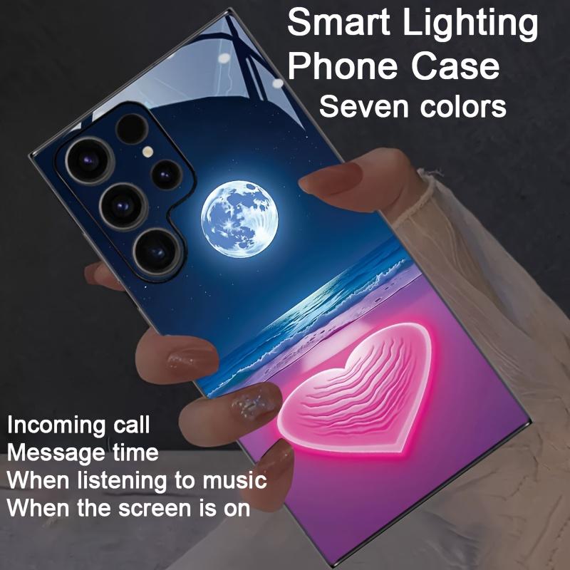 Светодиодный чехол Splash для Samsung Zfold 7 6 5 4 S25 S24 S23 S22 Ultra Plus с рисунком Сердце Лапка Разноцветный Умный чехол с голосовым управлением