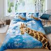 Предметы для дома Роскошный 3D-принт Жираф Постельное белье Небо Облака Пододеяльник Наволочка Размер Queen и King EU/US/AU Полиэстер Постельное белье