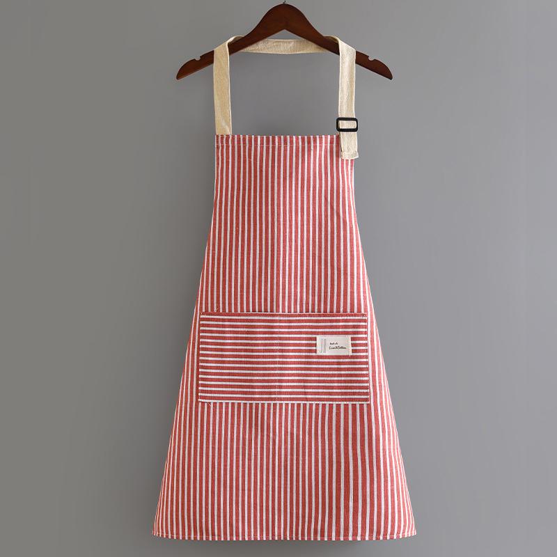 Sleeveless Apron Breathable Hanging Neck Apron Restaurant Special Cotton Linen