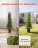 Artificial Topiary Cedar Trees, 2 Set 914mm Faux Pine Shrubs Plants, Fake Silk Tree Look Real, Easy Assembly for Decor Front Porch Outdoor Patio