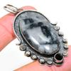 Natural Ocean Fume Agate, Spinel Gemstone 925 Sterling Silver Pendant 2.52" j0E67