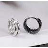 New Stainless Steel Hoop Earrings Punk Multilayer Round Double Hoop Hip Hop Earrings Pierced Stud Earrings Men Earrings