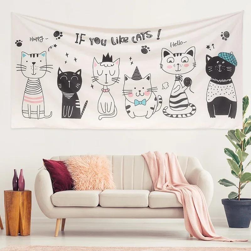 Простой декоративный гобелен с маленькими животными, домашний настенный декоративный гобелен для гостиной, офиса