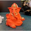 Terracotta Orange Gaddi Ganesha for Car Dashboard Home Decor Gifting Diwali Birthday Festivals