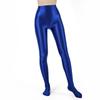 Womens Metallic Fake Two-Piece Tights High Waist Yoga Fitness Leggings