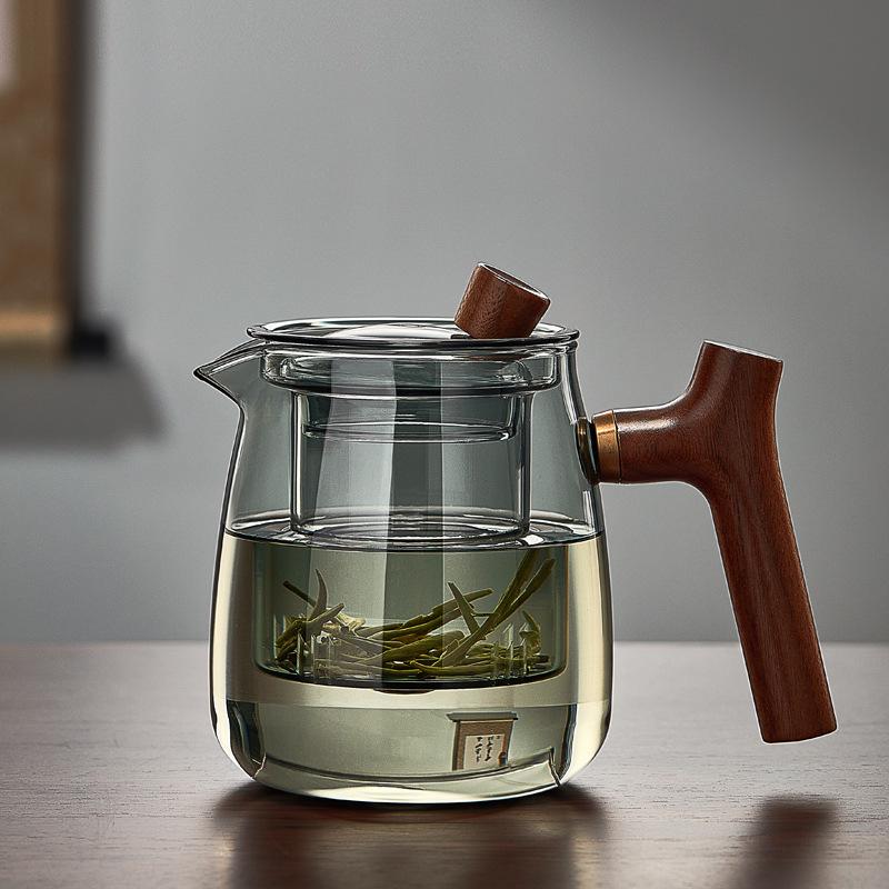 Thickened Glass Teapot Set with High-Temperature Resistant Infuser for Flower Tea