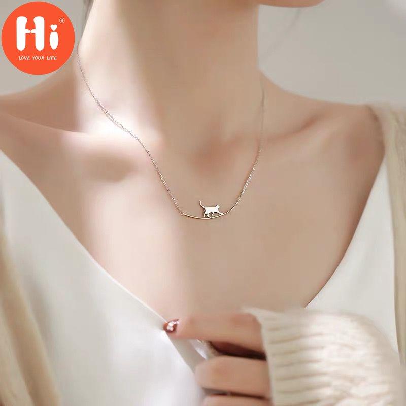 Элегантное серебряное ожерелье с изображением кота, женское модное ожерелье-цепочка на ключицу, ювелирное изделие для свадебной вечеринки, подарки на годовщину