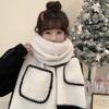 Double-Sided Wool Scarf, Girls' Winter Solid Color, Thickened Warmth, High-End Sense Of Luxury, Neck With Cashmere Coat Shawl