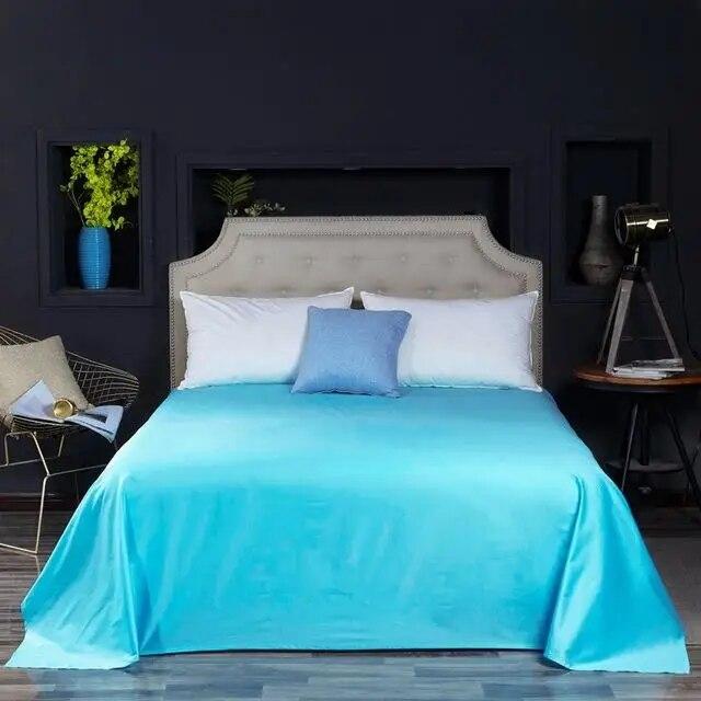 40 однотонных простынь из 100% египетского хлопка, атласное покрывало, длинное штапельное хлопковое наматрасник, белое, фиолетовое, желтое, постельное белье