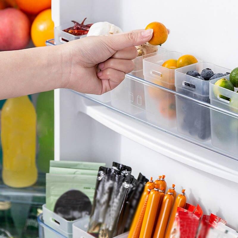 2 шт., ящик для хранения, держатели для хранения, кухонный органайзер, стеллаж для хранения холодильника, морозильник, износостойкий пластиковый контейнер