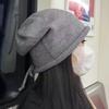 Drawstring Baggy Slouchy Beanie Bonnet For Women Autumn Winter Ear Keep Warm Skullies Cap Fashion Girl Kint Woolen Hat