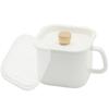 Enamel Miso Pot with Square Miso Storage Container with Suitable for Storing Pickled and everyU. Lid, Heat-resistant, Handle, Miso, Plums, Pickles,