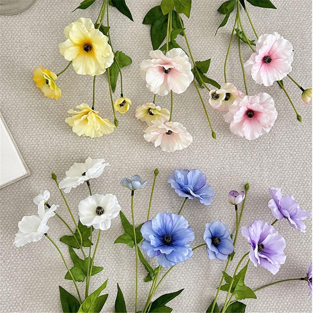 3 Head Fake Flower Bouquet Ins Style Photo Props Butterfly Peony Artificial Flower  Table Patio