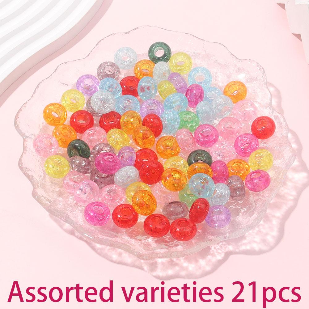 7/14/21 шт. Резина Трещины Европейские Бусины Крупное Отверстие Прозрачные Бусины Свободные Бусины Шарм для Браслета DIY Серьги Браслет Изготовление Ювелирных Изделий