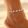 Seven Piece Crystal Beads Silver Color Anklet Charm Charming Women Zircon Jewelry