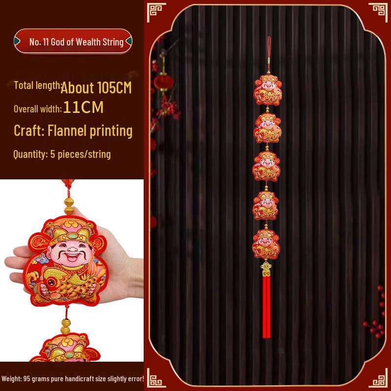 Новогодние украшения 2025 года - года Змеи: Подвески-мешочки с красным перцем чили «Фейерверк» на китайский Праздник весны