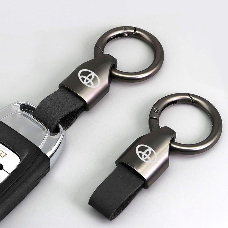 Simply styling Leather Alloy Car Keyring Keychain Key Holder For Toyota 86 Corolla Prius YARiS Hilux CHR SUPRA RAV4 Accessories