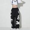 Letter Printed Euro American Style Jazz Loose Leggings Hip-hop Dance Sweatpants Cool Fashion Wide Leg Pants Streetwear Women