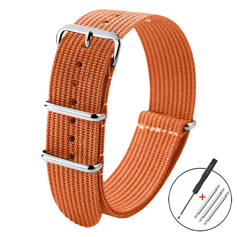 Ribbed Nylon Watchband Woven Nylon Watch Strap 18mm 20mm 22mm for Military Watch Band Bracelets for Omega Watchband Accessories