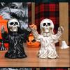 Уникальное Хэллоуинское полимерное украшение в виде скелета-призрака с ручным колокольчиком для жуткой атмосферы