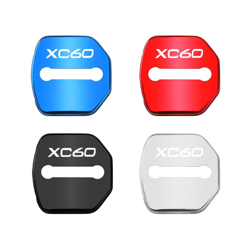 4PCS Car Emblems Door Lock Buckle Cover Protection Stickers Accessories For Volvo S90 XC60 V40 V90 XC40 XC90 V60 S60 Rdesign AWD