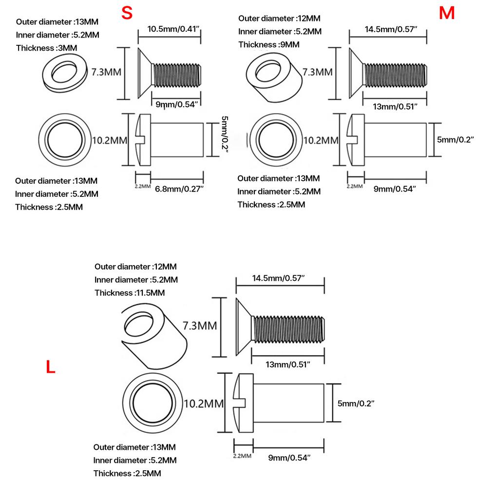 4 комплекта прорезных стоек и винтов с крестообразным шлицем DIY Kydex Кожаная кобура Винт Универсальные винтовые аксессуары для кожевенного ремесла