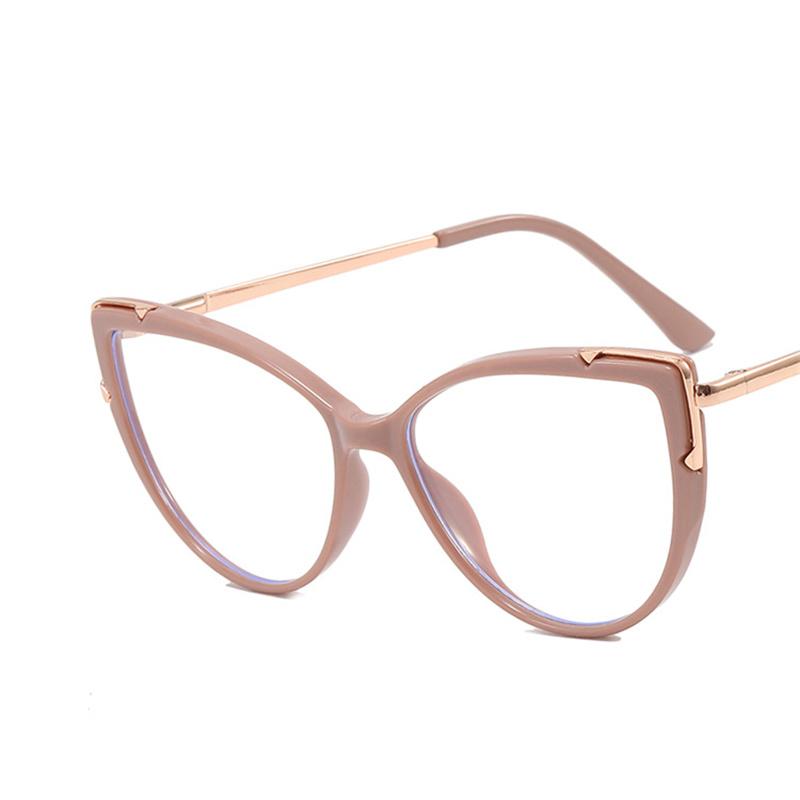 Metal Cat Eye Glasses Frame Woman Fashion Brand Designer New Trend Cateye Computer Eyewaer Gradient Color Frame Eyegalsses