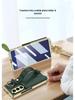 Samsung Z Fold7 Wristband Case: Fashionable Electroplated Leather with Card Holder and Lanyard
