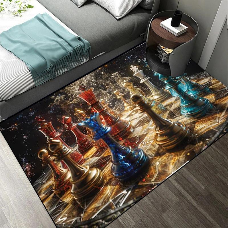Интеллектуальная игра Шахматы Печатный Ковер Король Королева Ладья Слон Конь Пешка Гостиная Диван Сетка Напольный Коврик ковры