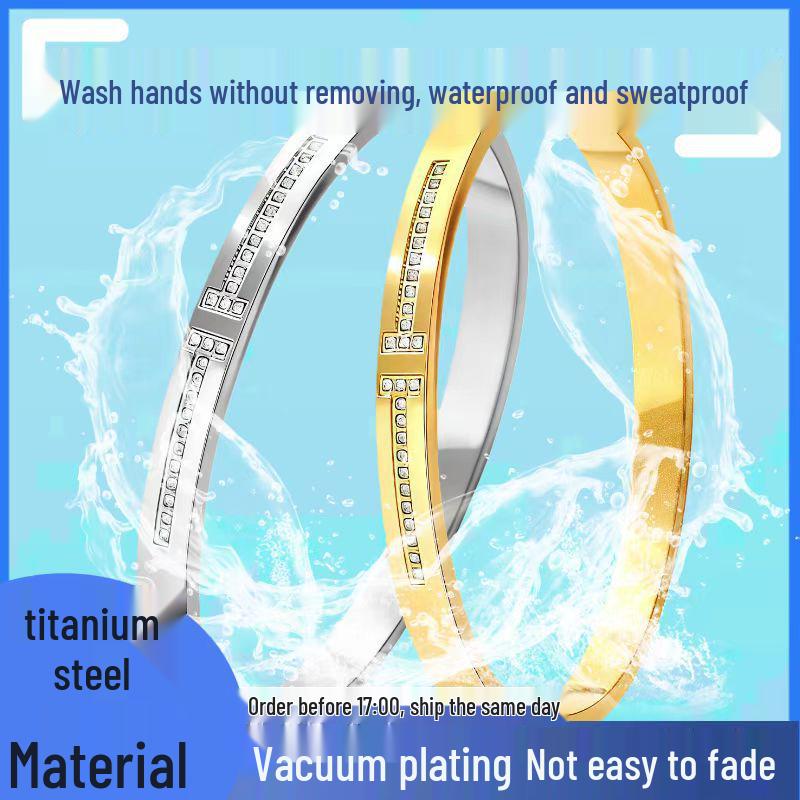 High-End Gold-Plated Titanium Steel Women's Bracelet: Exquisite European & American Design