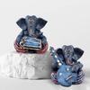 Resin Musical Ganesha Pair for Home Decor | Brings Prosperity - (Grey & Red, Pack of 2)