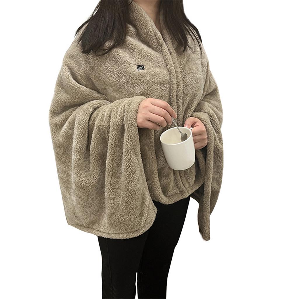 USB-одеяло с подогревом, носимая шаль с подогревом, зимнее портативное электрическое одеяло