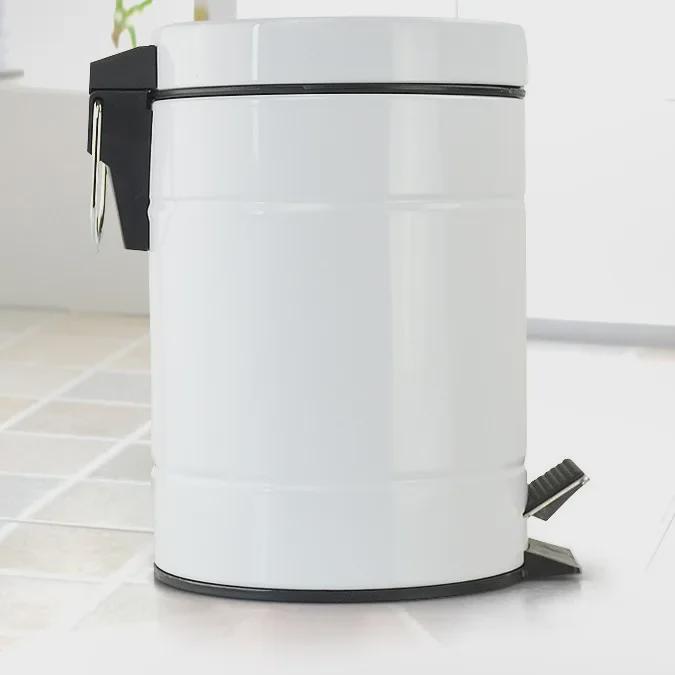 Круглый мусорный бак из нержавеющей стали с крышкой для дома или офиса