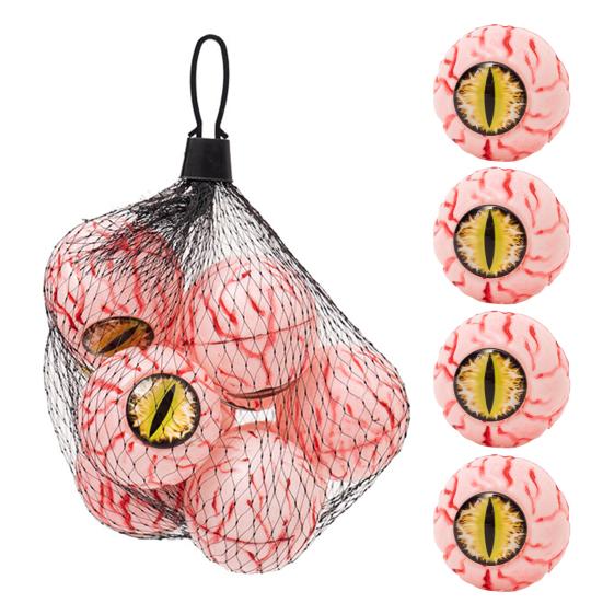 10 шт. Хэллоуин Поддельные глазные яблоки Реалистичные Страшные Пластиковые Кровавые Глазные яблоки в Сетчатом мешке для Украшения Дома с привидениями на Хэллоуин