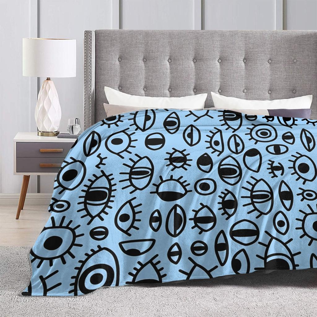 Eye Pattern Plush Blanket Children Flannel Throw Blanket For Couch Bed Warm Customized Quality Bedspread Birthday Present