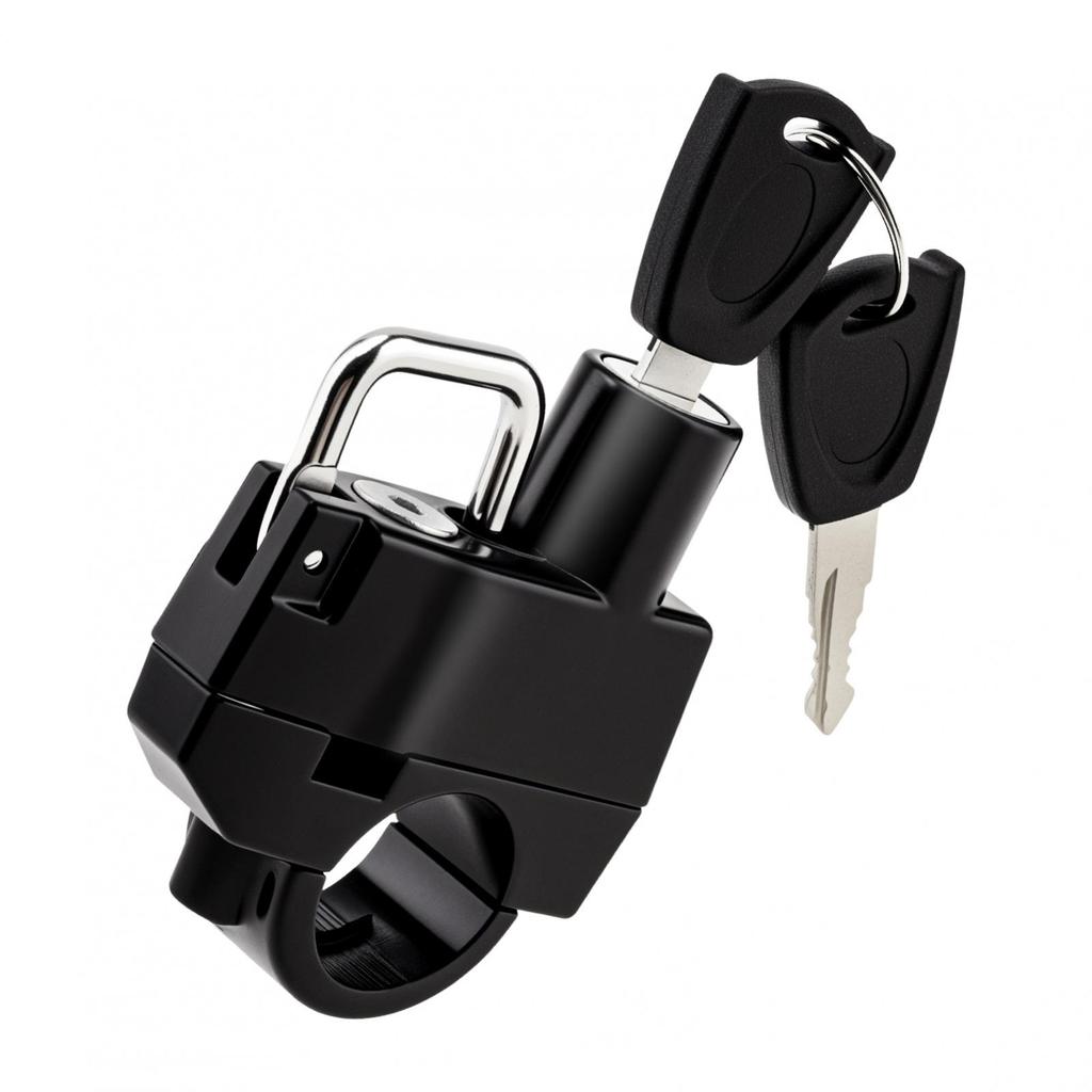 2pcs 22-25mm Anti-Theft Helmet Lock Heavy Duty Motorcycle Scooter ATV Includes 4 Keys D Circle Buckle Keychain
