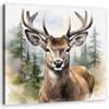 Canvas Print, Deer Forest Trees
