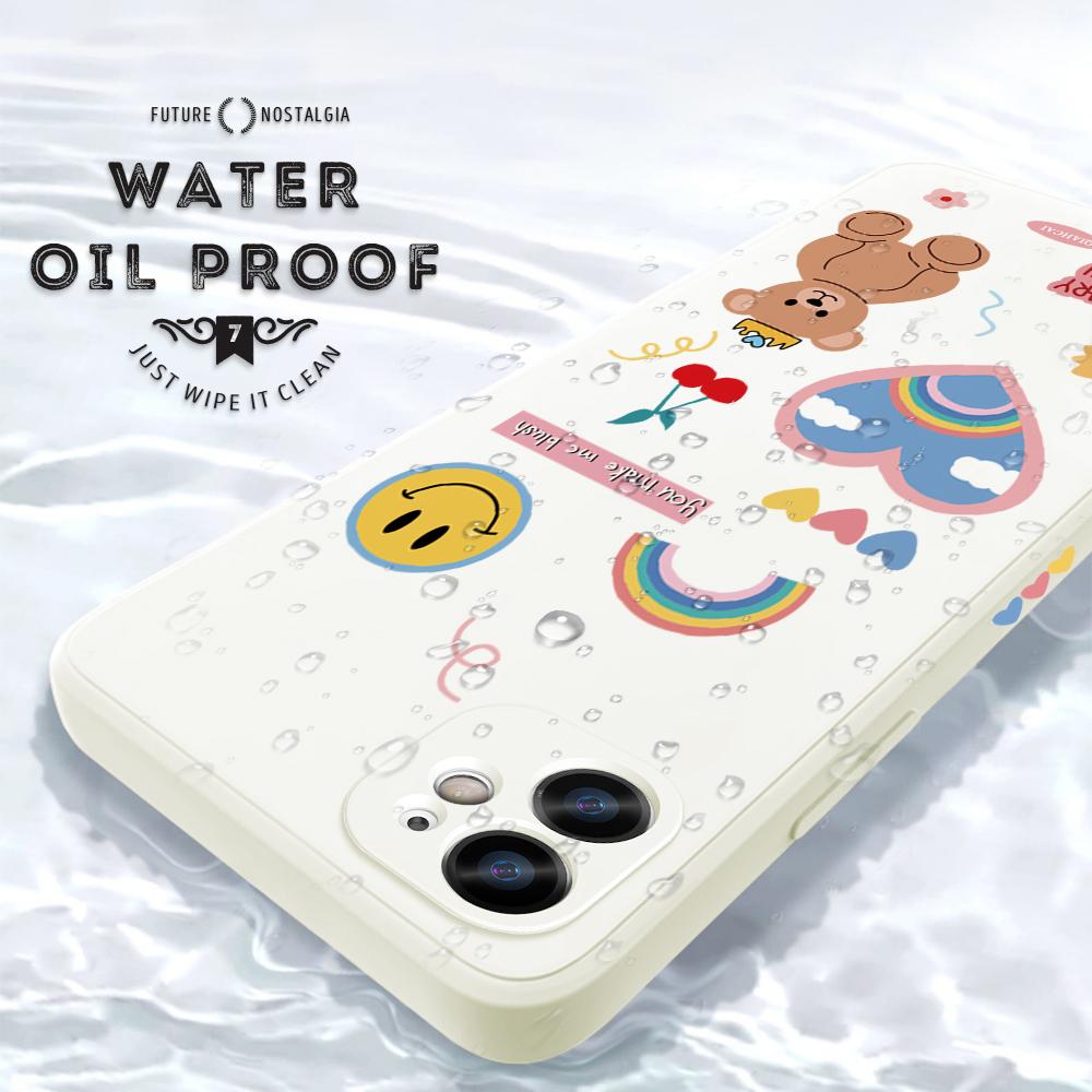 Чехол для телефона с мультяшным красочным узором, квадратный, жидкий, силикон, TPU, полное покрытие, противоударный, защитный чехол для камеры Huawei Honor Vivo