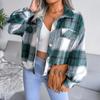 Spring Autumn Winter Fashion Jacket Women Long Sleeve Patchwork Casual Lattice Outerwear Plus Size XL