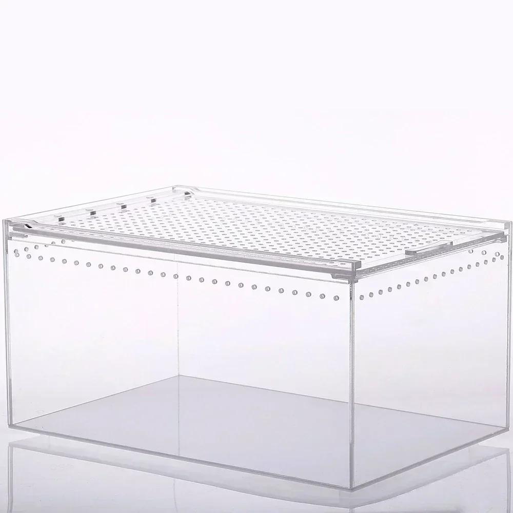 Transparent Acrylic Reptile Breeding Box for Spiders Lizards Amphibians Leakproof Pet Habitat Arboreal Wolf Spider Enclosure