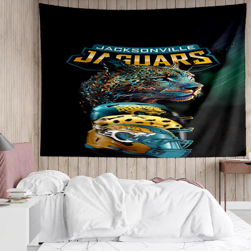 Jacksonville Jaguars logo Tapestry for Bedroom Aesthetic Classroom Tapestries Wall Hanging for Living Room Dorm Office,Ideal Creative Gift