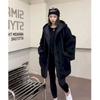 Lamb Cashmere Coat Female Autumn Winter Fashion Patchwork Fake Two Hoodie Hoodie Loose Matching Woolen Coat Solid Color
