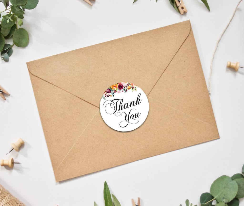 Дорогой сувенир 45 шт. фуксия розовый круглый цветочный спасибо наклейки DIY конверт уплотнения-1,6