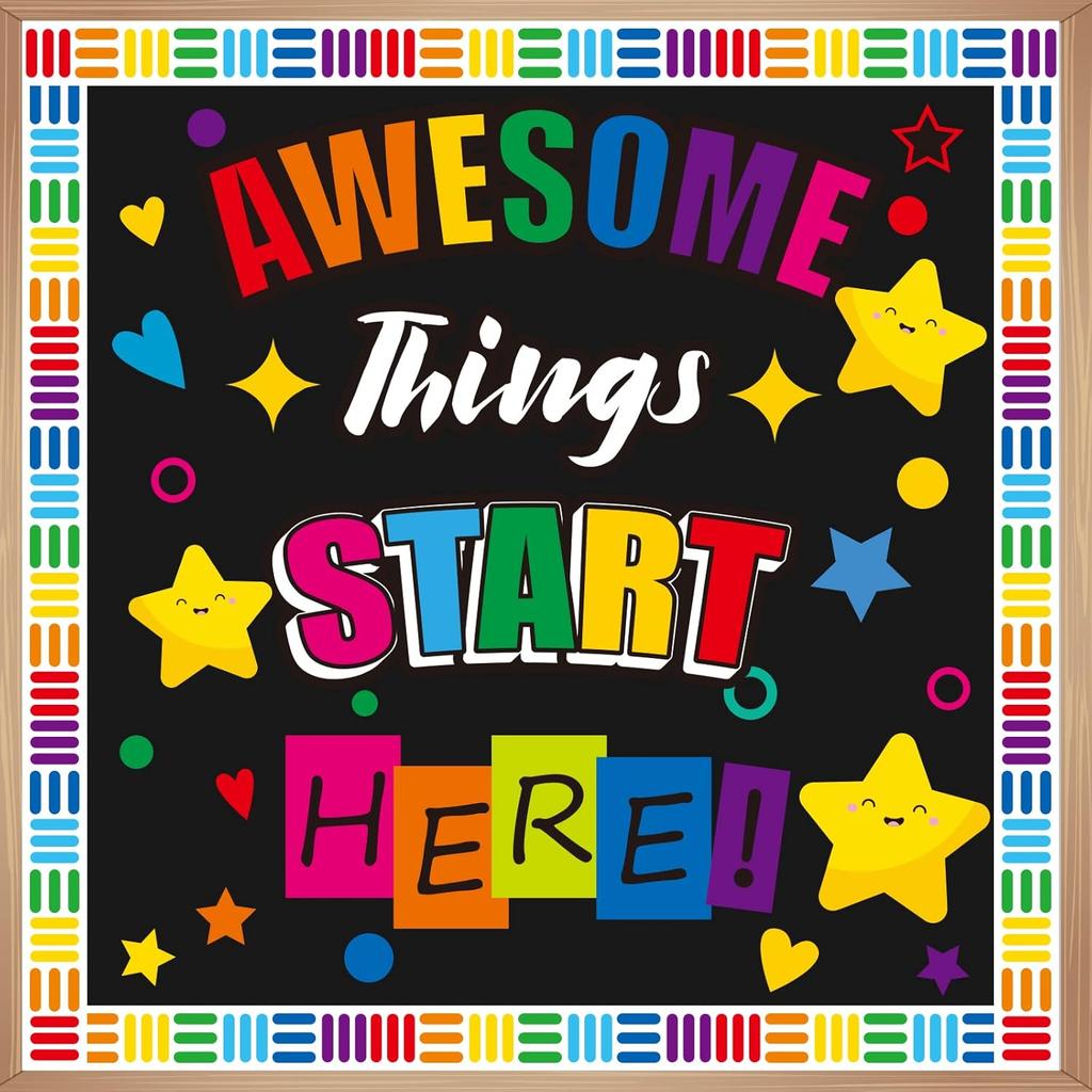 Classroom Bulletin Board Decoration Set Welcome Banner Wall Door Decor Colorful Classroom Decorations for Kindergarten Preschool Elementary Middle