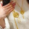 Циркон Двойная Рыба Играет Лотос Подвеска Ожерелье Аксессуары Высококлассная Легкая Роскошь Цепочка на Ключицу Новый Китайский Аксессуары для Ожерелья