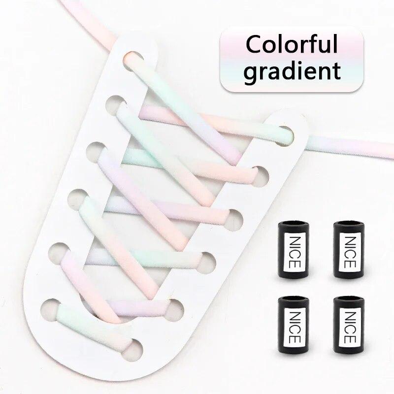 НОВЫЕ эластичные шнурки для кроссовок без завязок, шнурки для обуви с круглым металлическим замком, мужская и женская обувь для бега, кружевные аксессуары, 1 пара