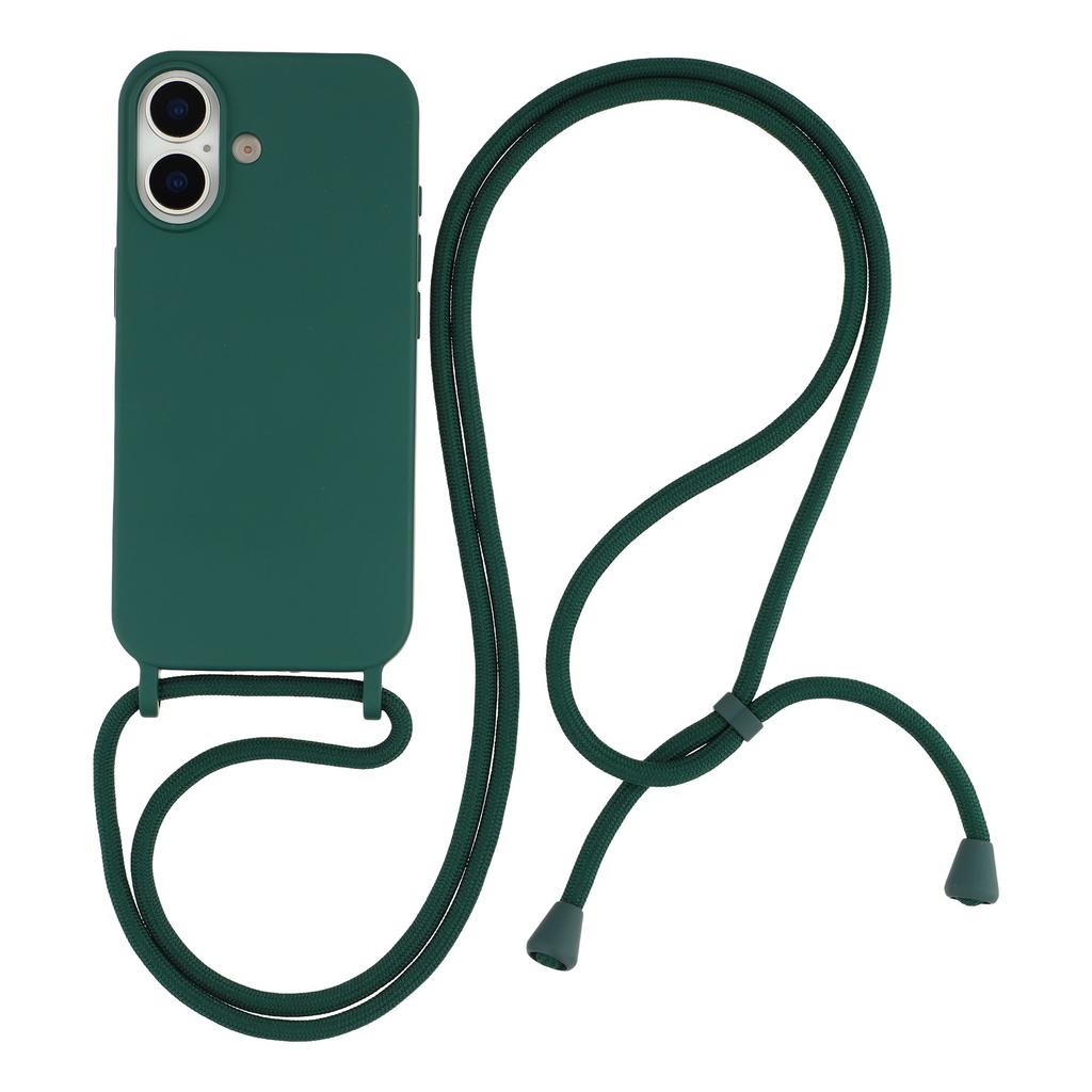For iPhone 17 Case Liquid Silicone Protective Phone Cover with Crossbody Lanyard